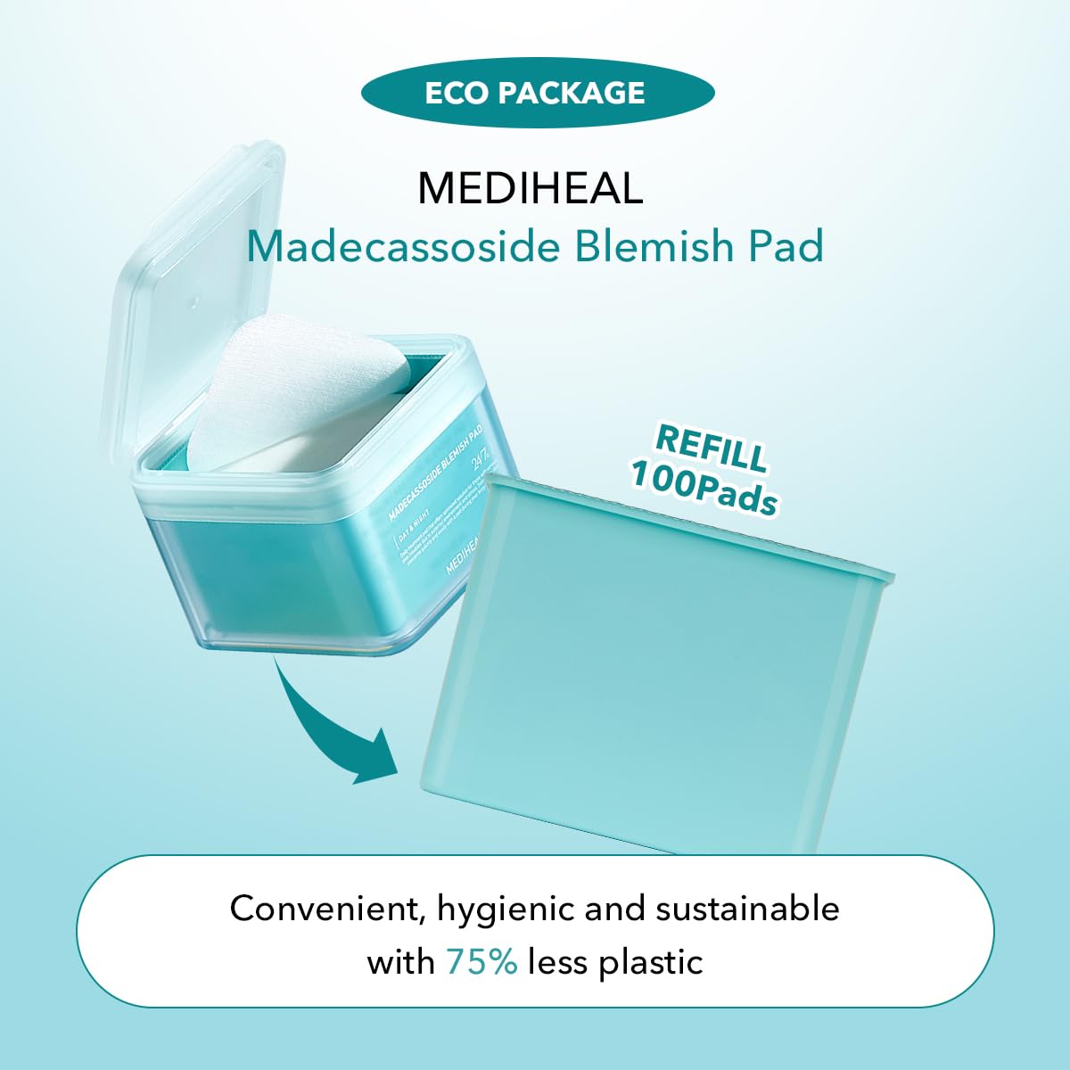 Foto 3 pulgar | Almohadilla Para Imperfecciones Mediheal Madecassoside De Repuesto, 100 Almohadillas - Venta Internacional.