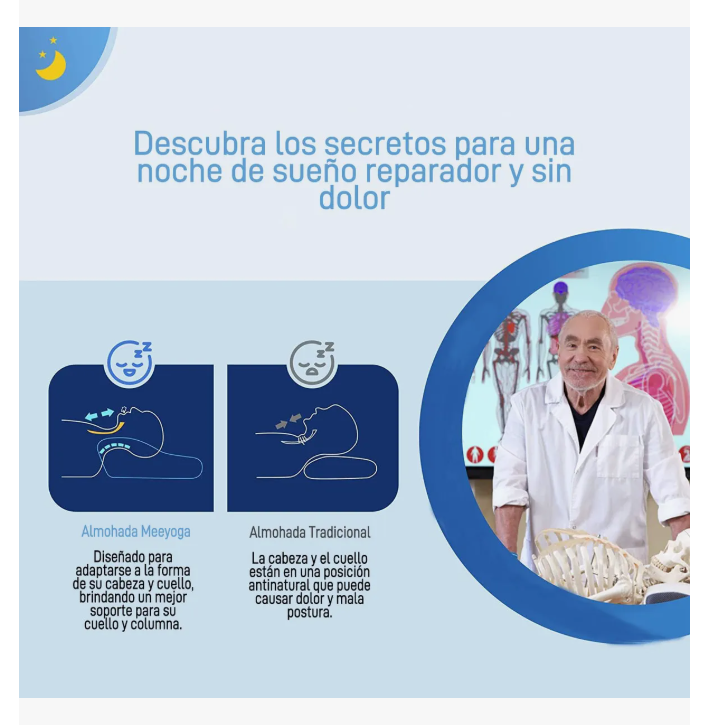 Foto 5 | Almohada Ortopedica Cervical Viscoelástica 50x30 Cm Color Blanco 80083