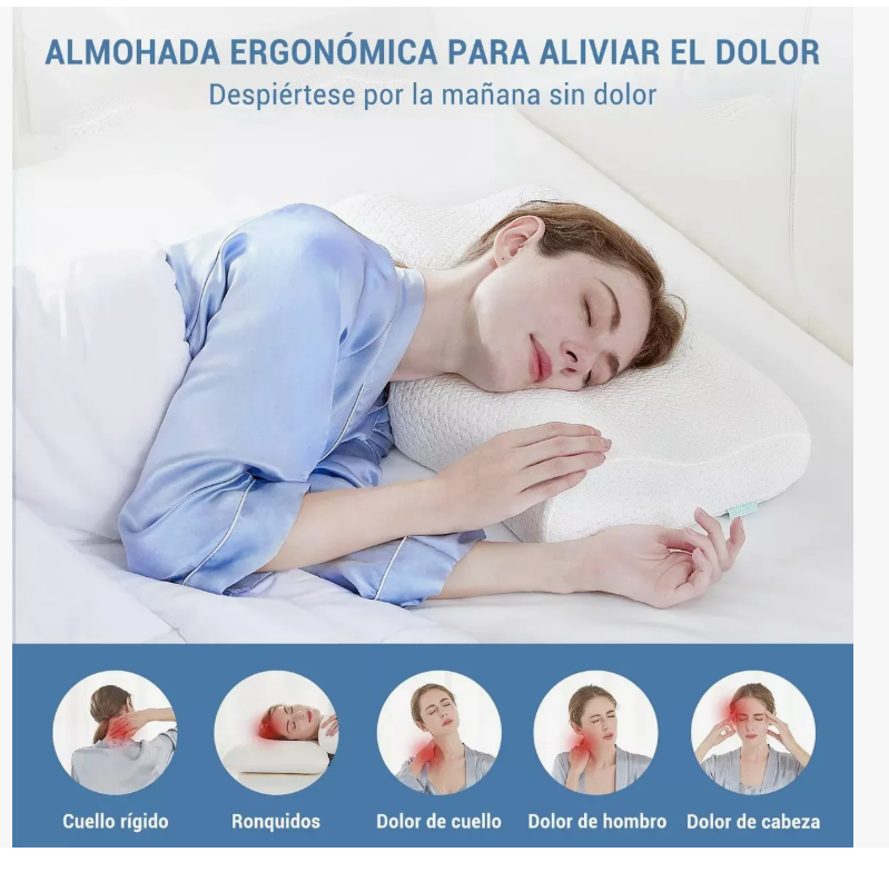 Foto 2 | Almohada Memoria Foam Gel Ortopedicas Cervical Regulable