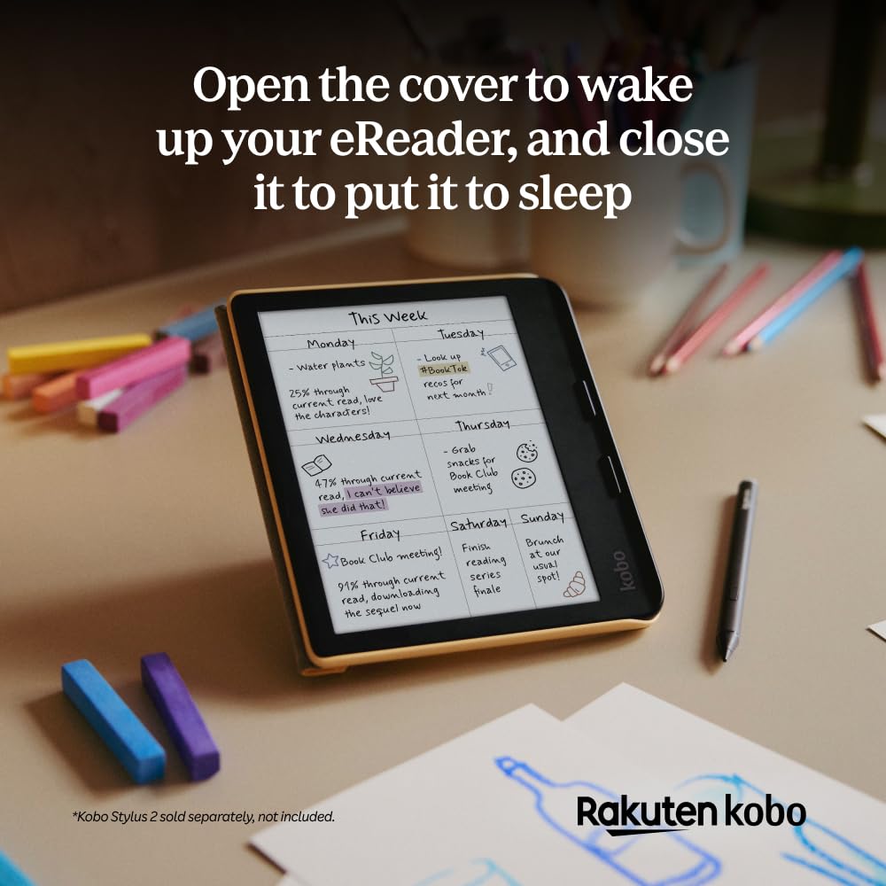 Foto 7 pulgar | Funda Kobo Libra Colour Sleepcover, Color Amarillo Mantequilla, Piel Vegana - Venta Internacional.