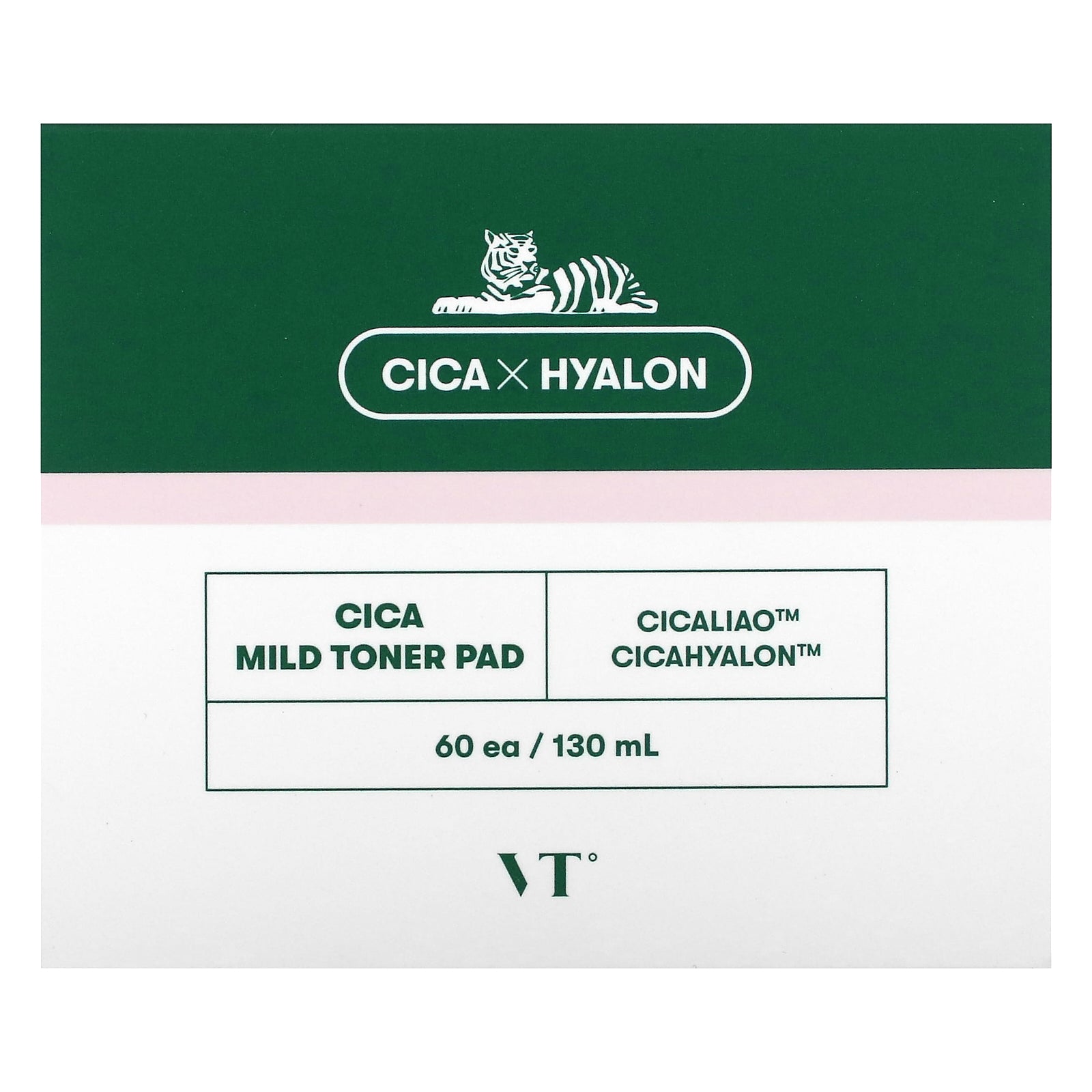 Foto 1 | Almohadilla De Tóner Vt Cosmetics Cica Mild 60 Pastillas 130 Ml - Venta Internacional.