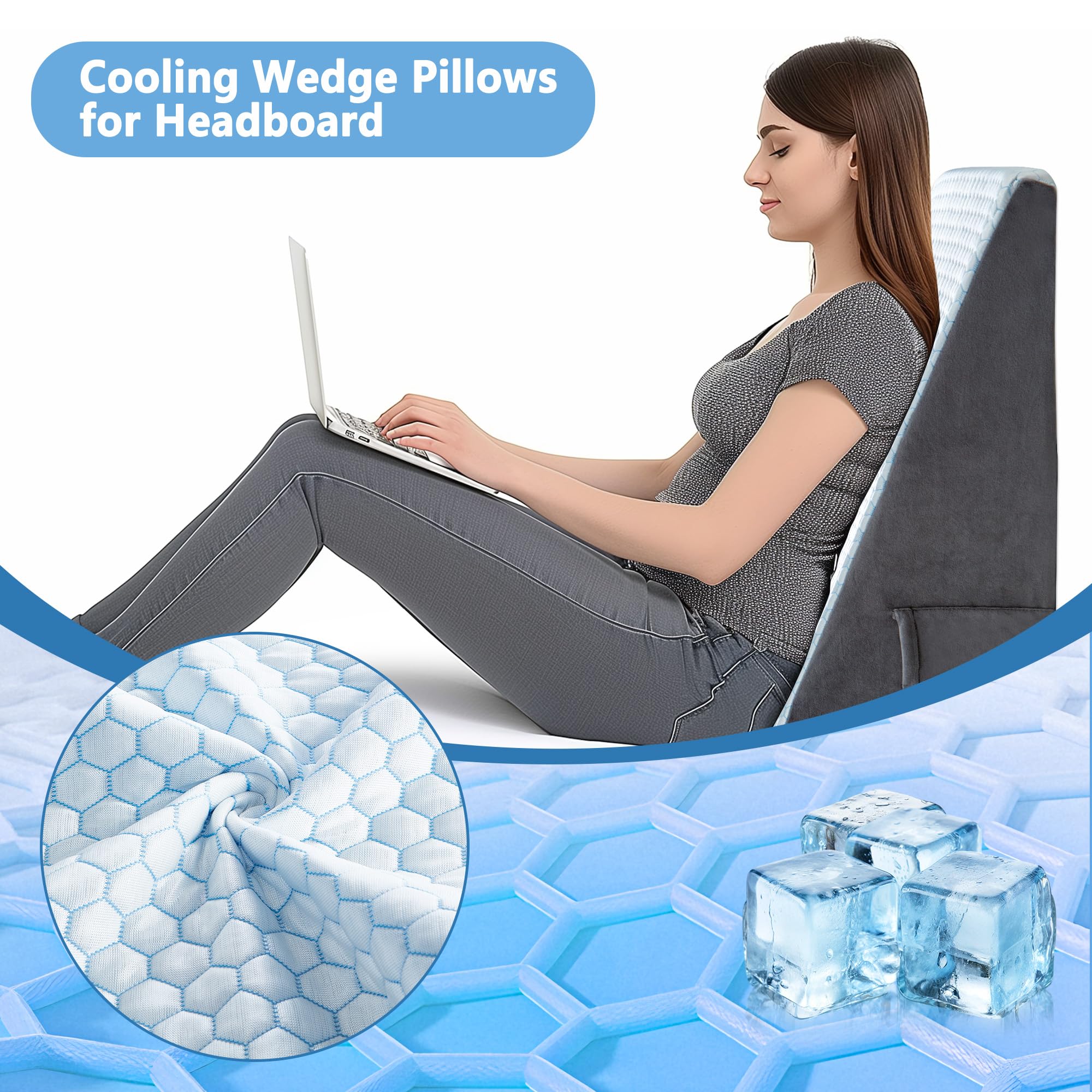 Foto 3 pulgar | Almohada Wedge Puredown  8 Cooling Para Después De La Cirugía Y Más - Venta Internacional.