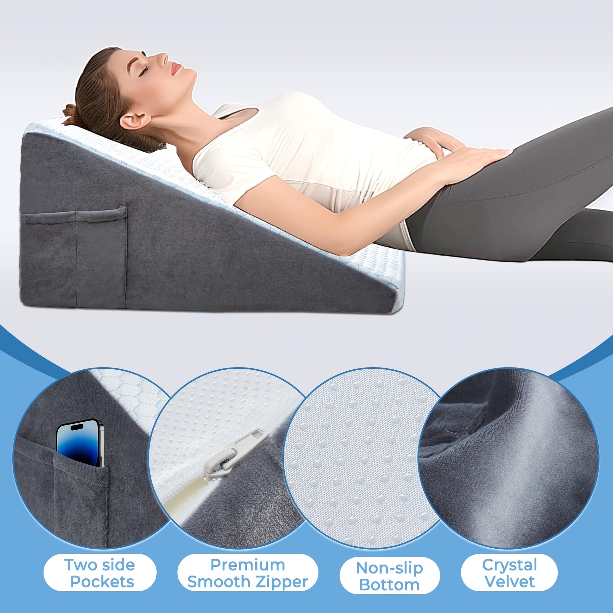 Foto 5 pulgar | Almohada Wedge Puredown  8 Cooling Para Después De La Cirugía Y Más - Venta Internacional.