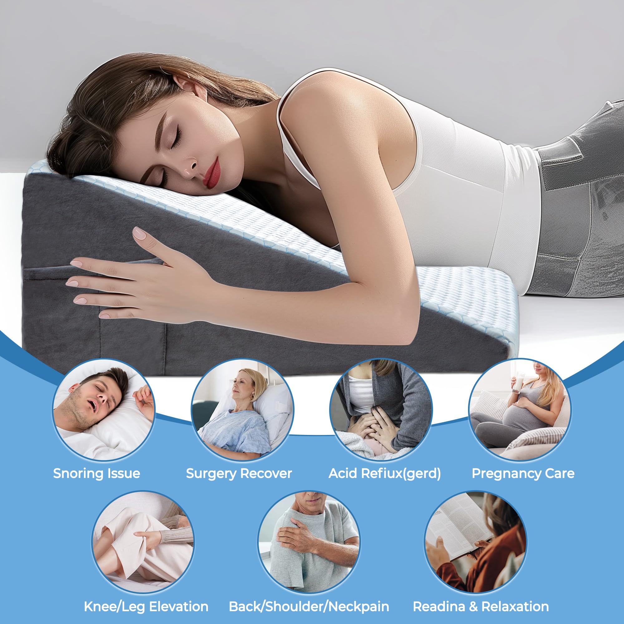 Foto 6 pulgar | Almohada Wedge Puredown  8 Cooling Para Después De La Cirugía Y Más - Venta Internacional.