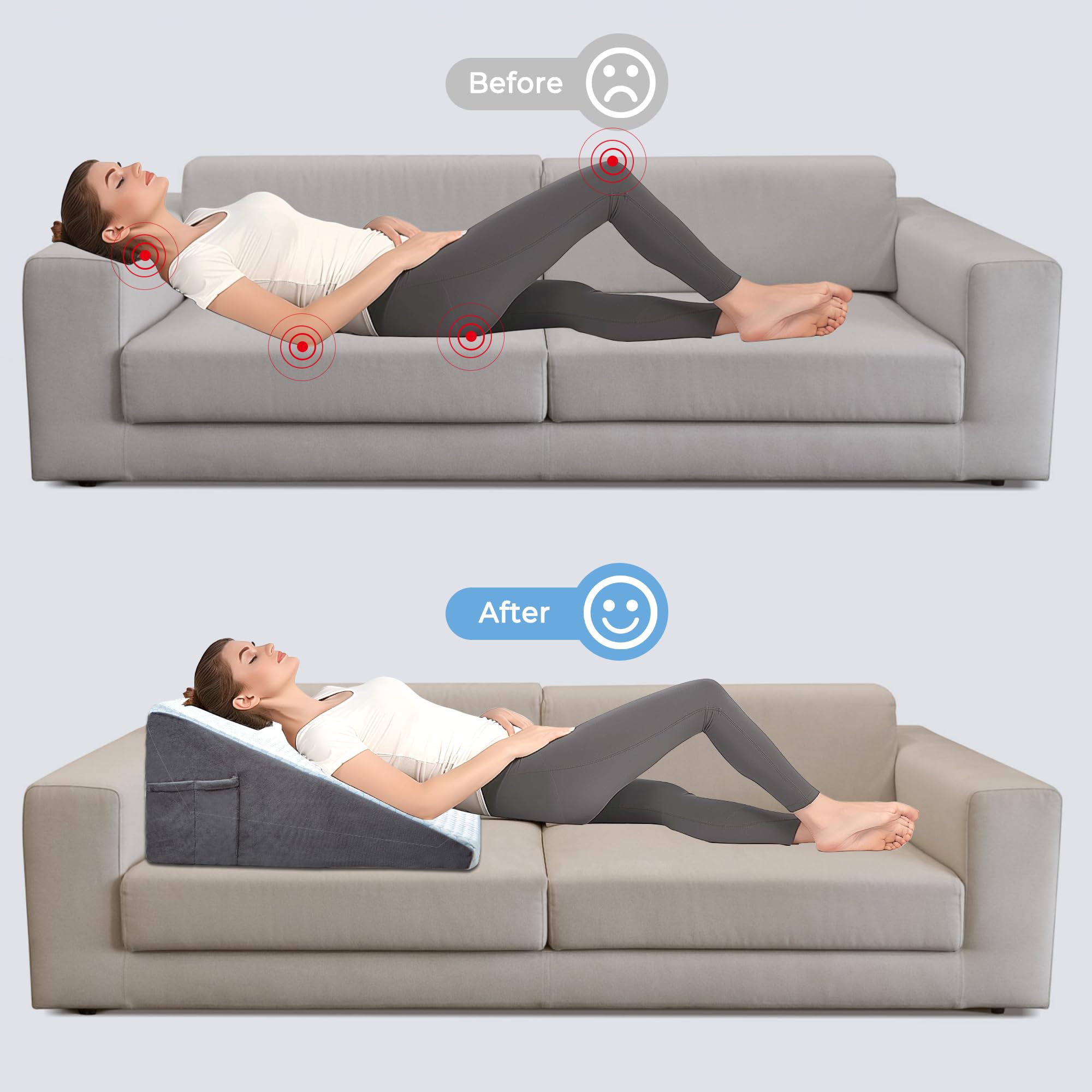 Foto 8 pulgar | Almohada Wedge Puredown  8 Cooling Para Después De La Cirugía Y Más - Venta Internacional.