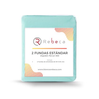 Foto 3 | Par de Fundas de Almohada Rebeca Algodón Confor 300 color Azul