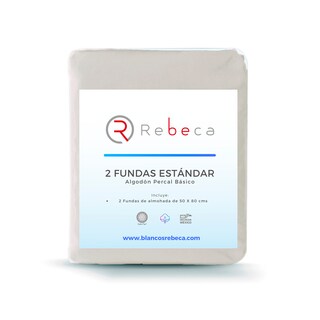 Foto 3 | Par de Fundas de Almohada Rebeca Algodón Percal 200 color Gris