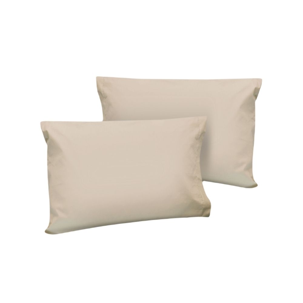 Par De Fundas De Almohada Rebeca Algodón Confor 300 Beige King Size