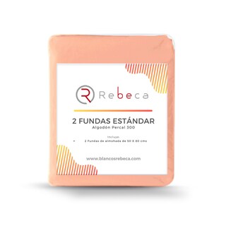 Foto 3 | Par De Fundas De Almohada Rebeca Algodón Confor 300 Melón Estándar