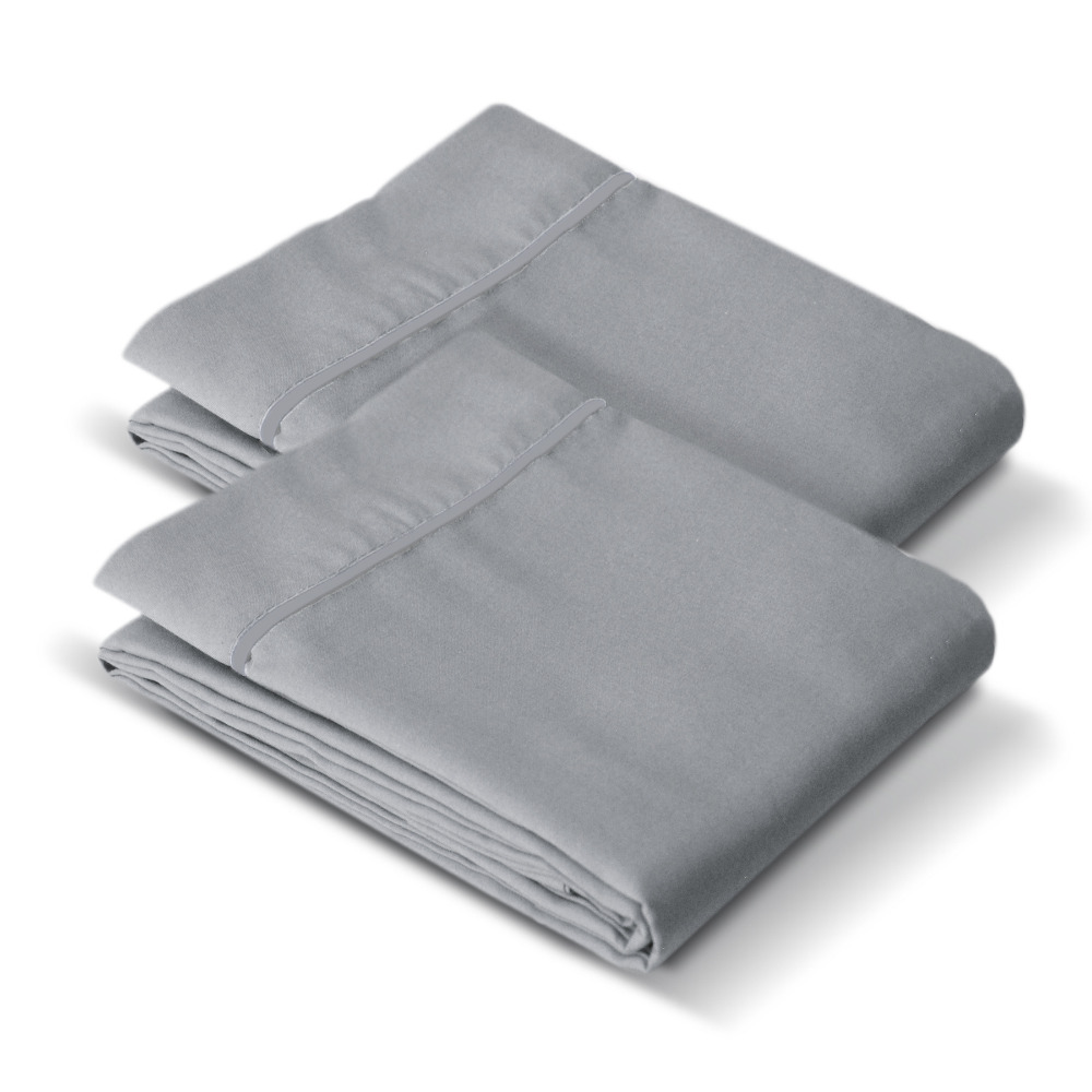 Par de Fundas de Almohada Rebeca Microfibra Koala color Gris Perla King Size