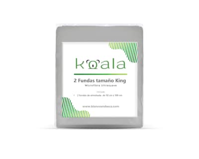 Foto 5 | Par de Fundas de Almohada Rebeca Microfibra Koala color Gris Perla King Size