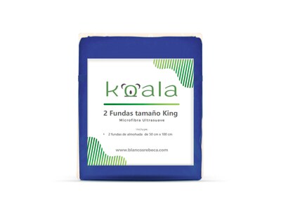 Foto 5 | Par de Fundas de Almohada Rebeca Microfibra Koala color Azul King Size