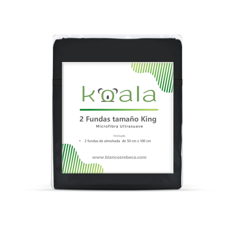 Foto 6 pulgar | Par de Fundas de Almohada Rebeca Microfibra Koala color Negro King Size