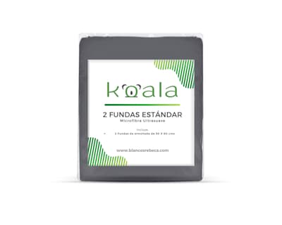 Foto 5 | Par de Fundas de Almohada Rebeca Microfibra Koala color Gris Oxford Estándar