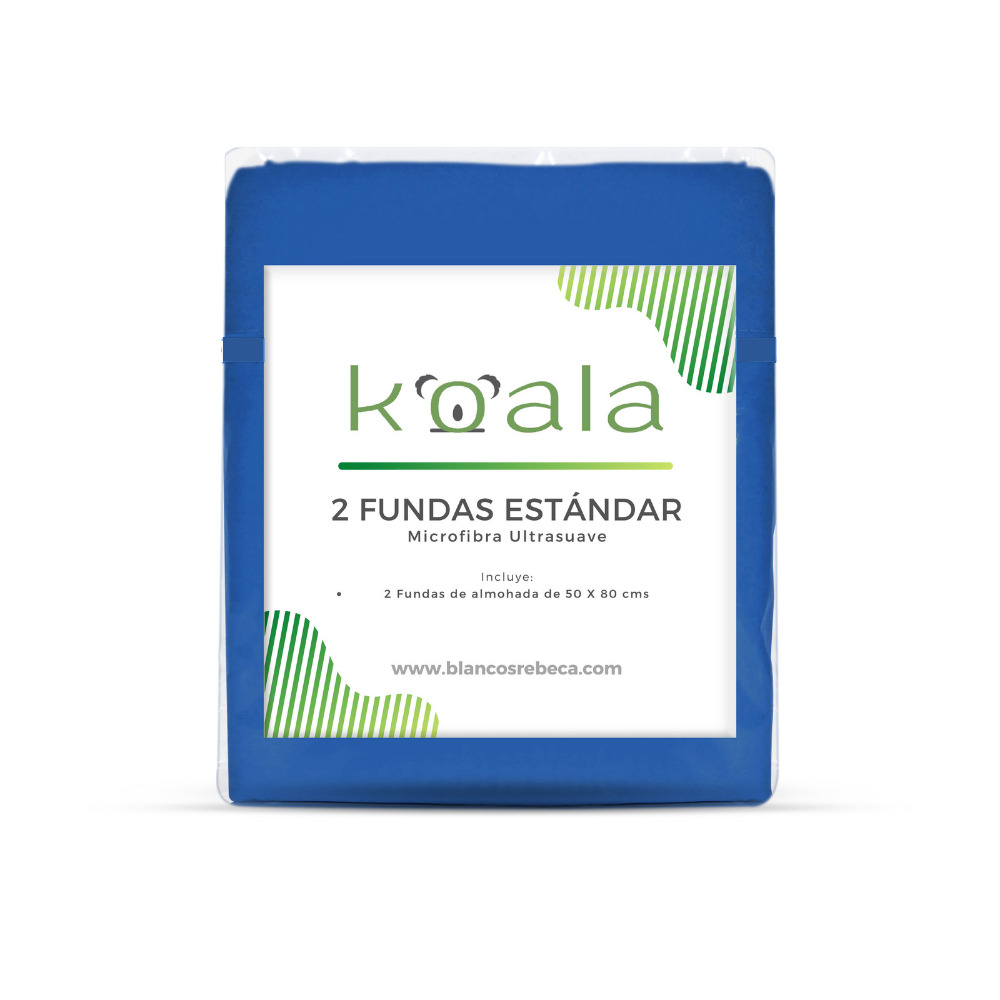 Foto 5 | Par de Fundas de Almohada Rebeca Microfibra Koala Color Azul Estándar