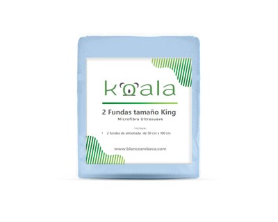 Foto 5 | Par de Fundas de Almohada Rebeca Microfibra Koala color Azul King Size