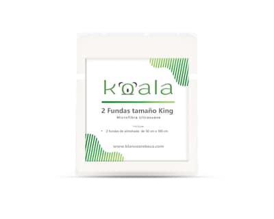 Foto 5 | Par de Fundas de Almohada Rebeca Microfibra Koala color Blanco King Size