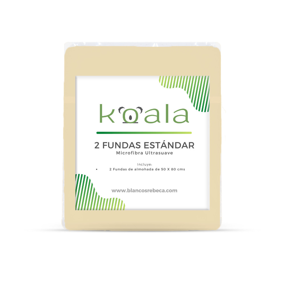 Foto 5 | Par de Fundas de Almohada Rebeca Microfibra Koala color Beige Estándar