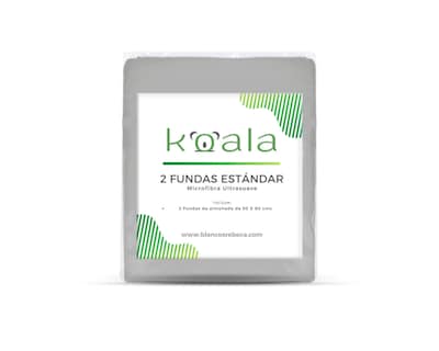 Foto 5 | Par de Fundas de Almohada Rebeca Microfibra Koala color Gris Perla Estándar