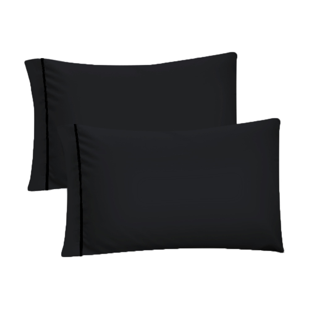 Par de Fundas de Almohada Rebeca Microfibra Koala color Negro