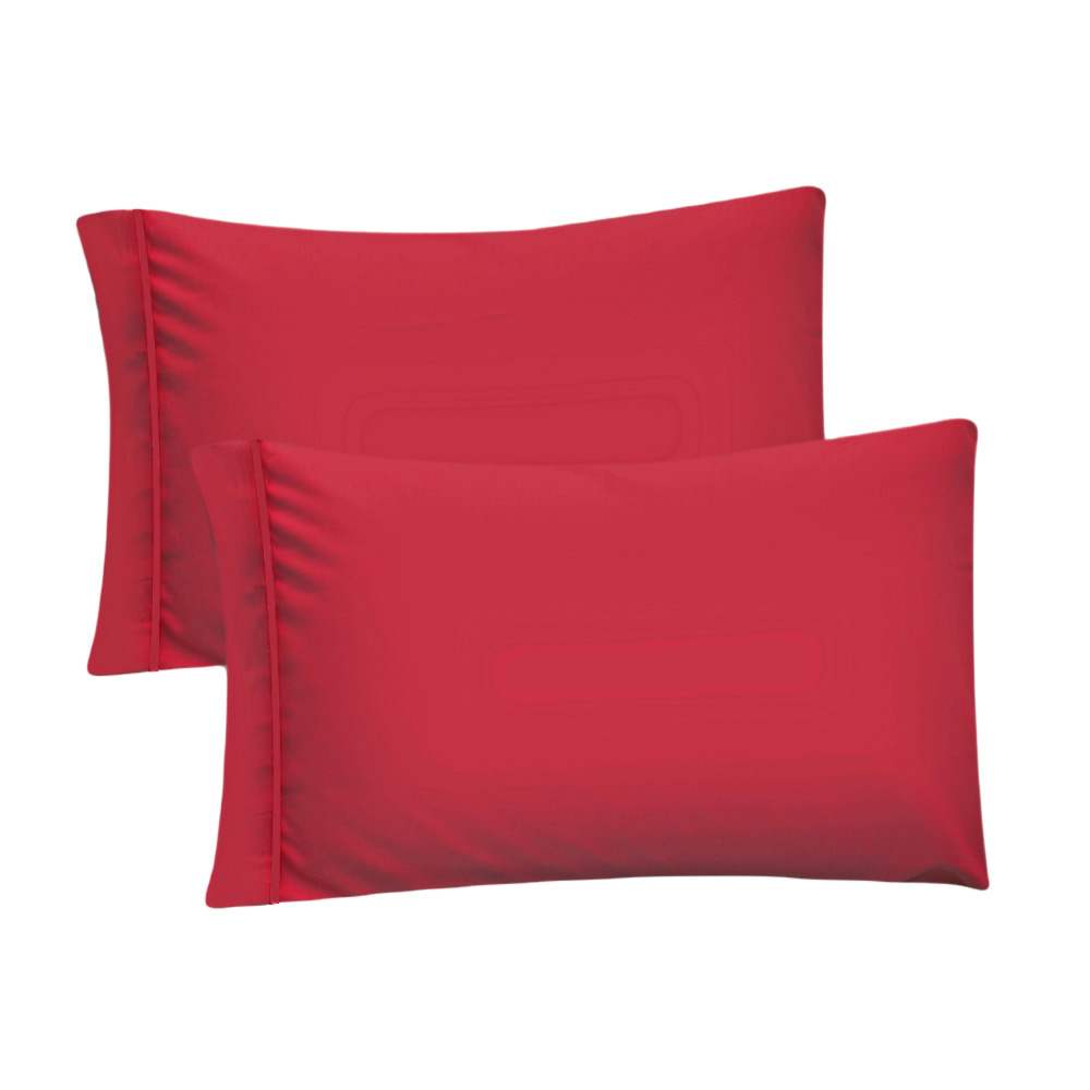 Par de Fundas de Almohada King Size Rebeca Microfibra Koala color Rojo