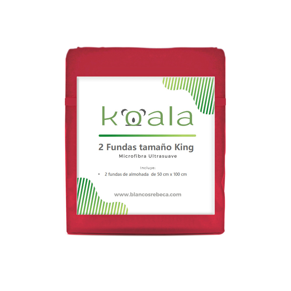 Foto 5 | Par de Fundas de Almohada King Size Rebeca Microfibra Koala color Rojo