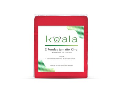 Foto 5 | Par de Fundas de Almohada King Size Rebeca Microfibra Koala color Rojo