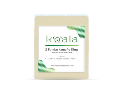 Foto 5 | Par De Fundas De Almohada Rebeca Microfibra Koala Beige King Size