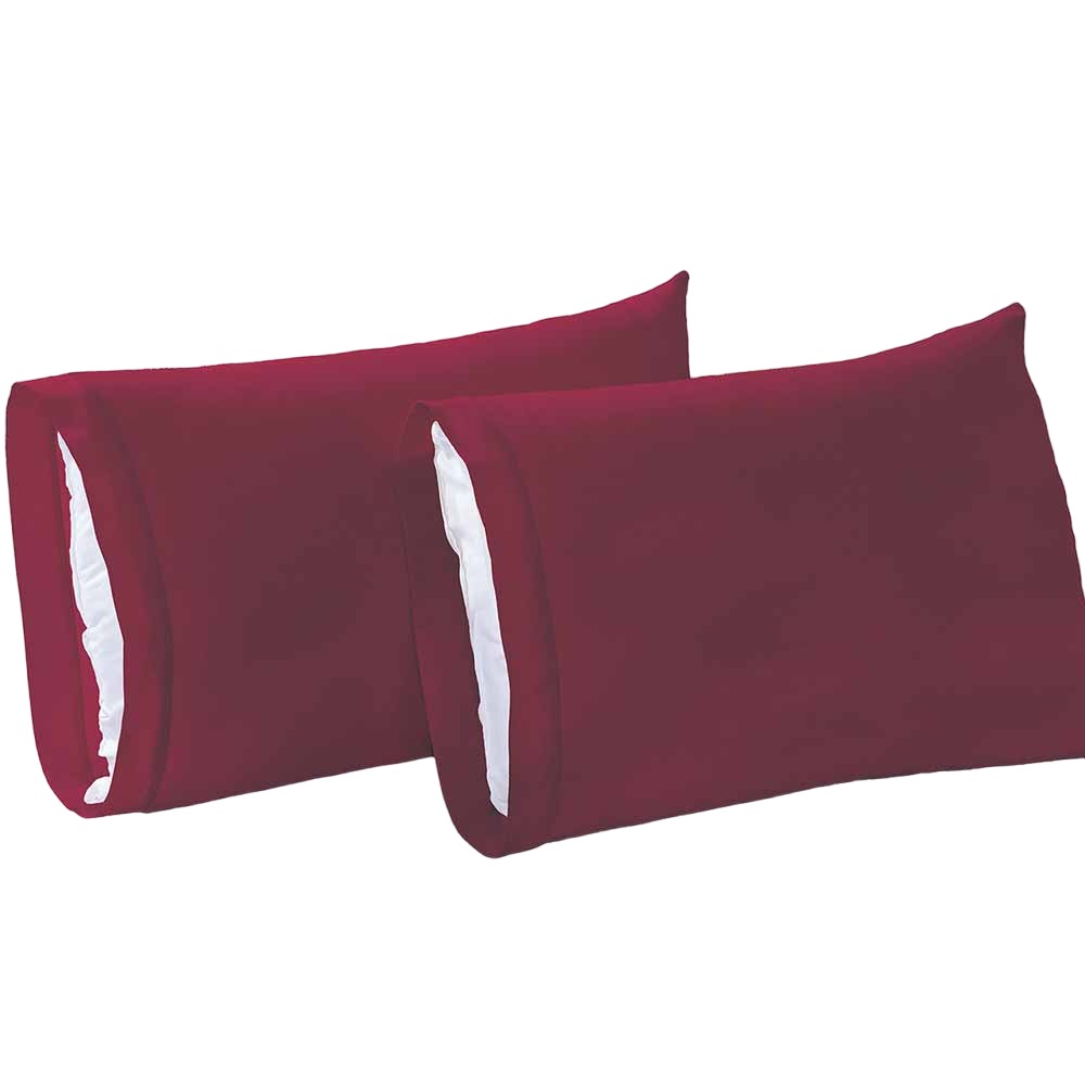 Foto 2 pulgar | Par de Fundas para Almohada Concord Microfibra Estándar Vino