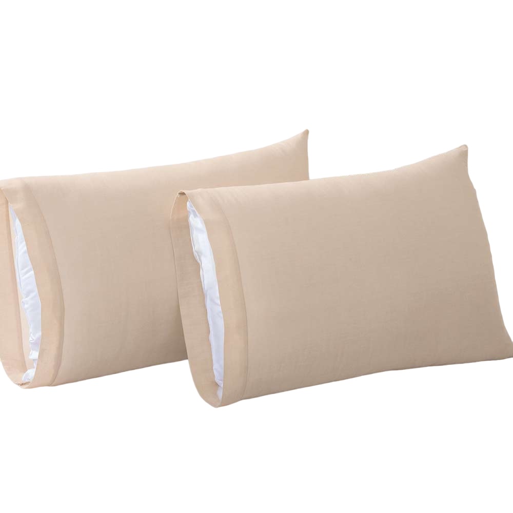 Foto 2 pulgar | Funda para Almohada Concord Estándar Microfibra Beige 2 Piezas