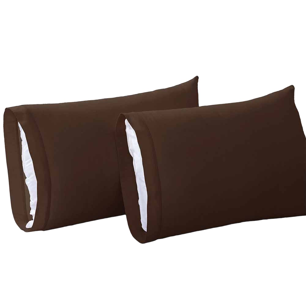 Foto 2 pulgar | Funda para  Almohada Concord Microfibra Estándar Café 2 Piezas