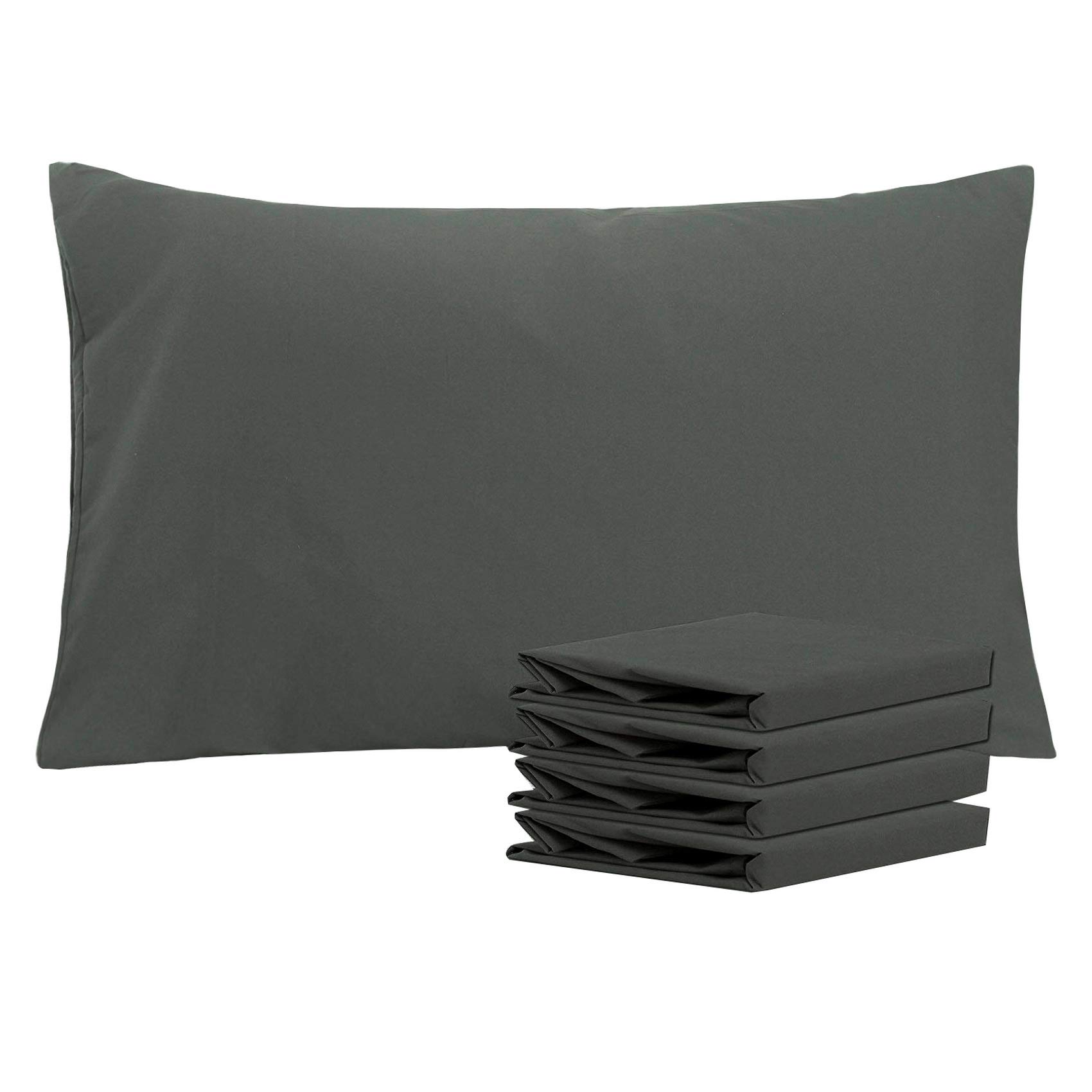 Juego De Fundas De Almohada Ntbay Queen Size 4, Paquete De 20 X 30 Pulgadas, Gris Oscuro - Venta Internacional.