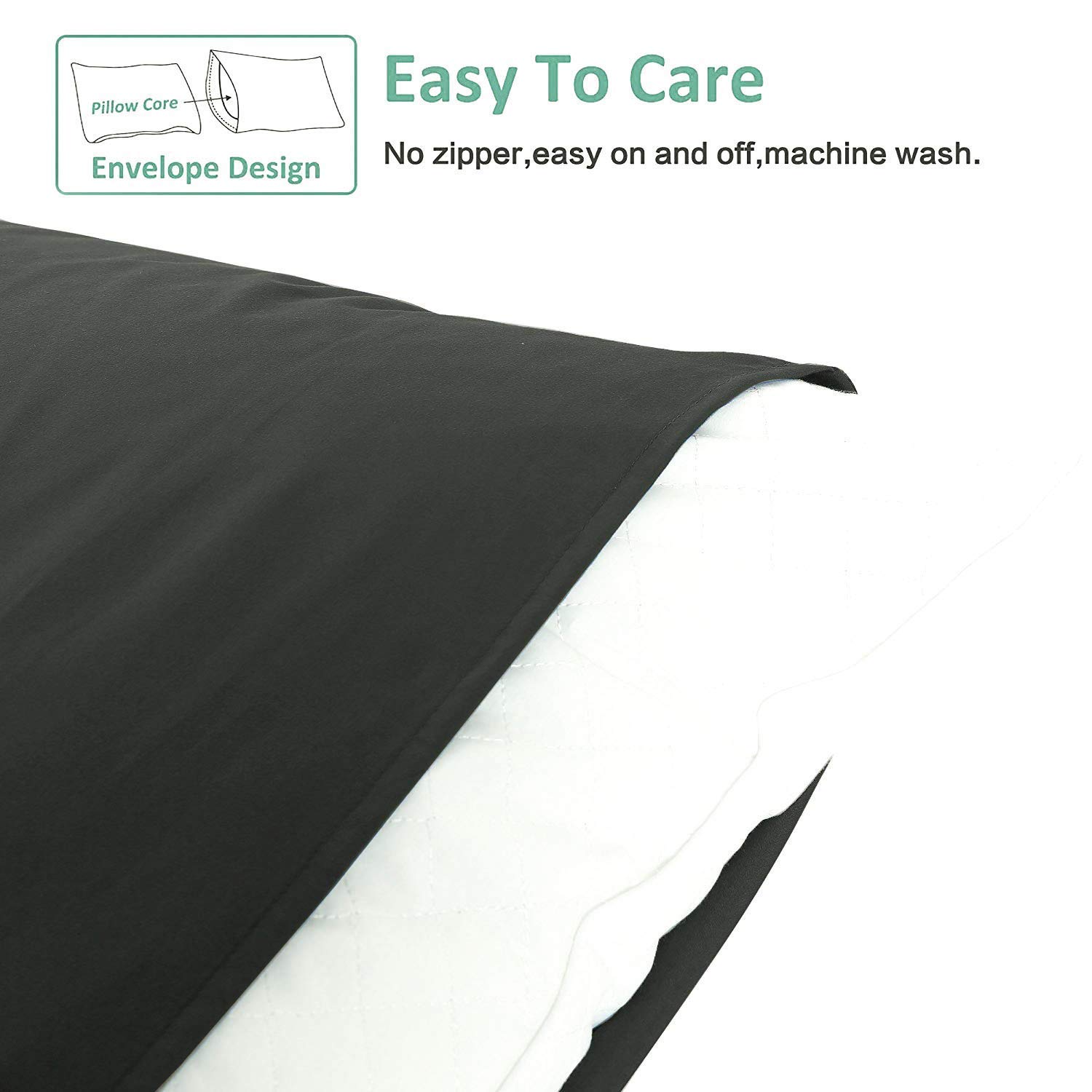 Foto 3 | Juego De Fundas De Almohada Ntbay Queen Size 4, Paquete De 20 X 30 Pulgadas, Gris Oscuro - Venta Internacional.