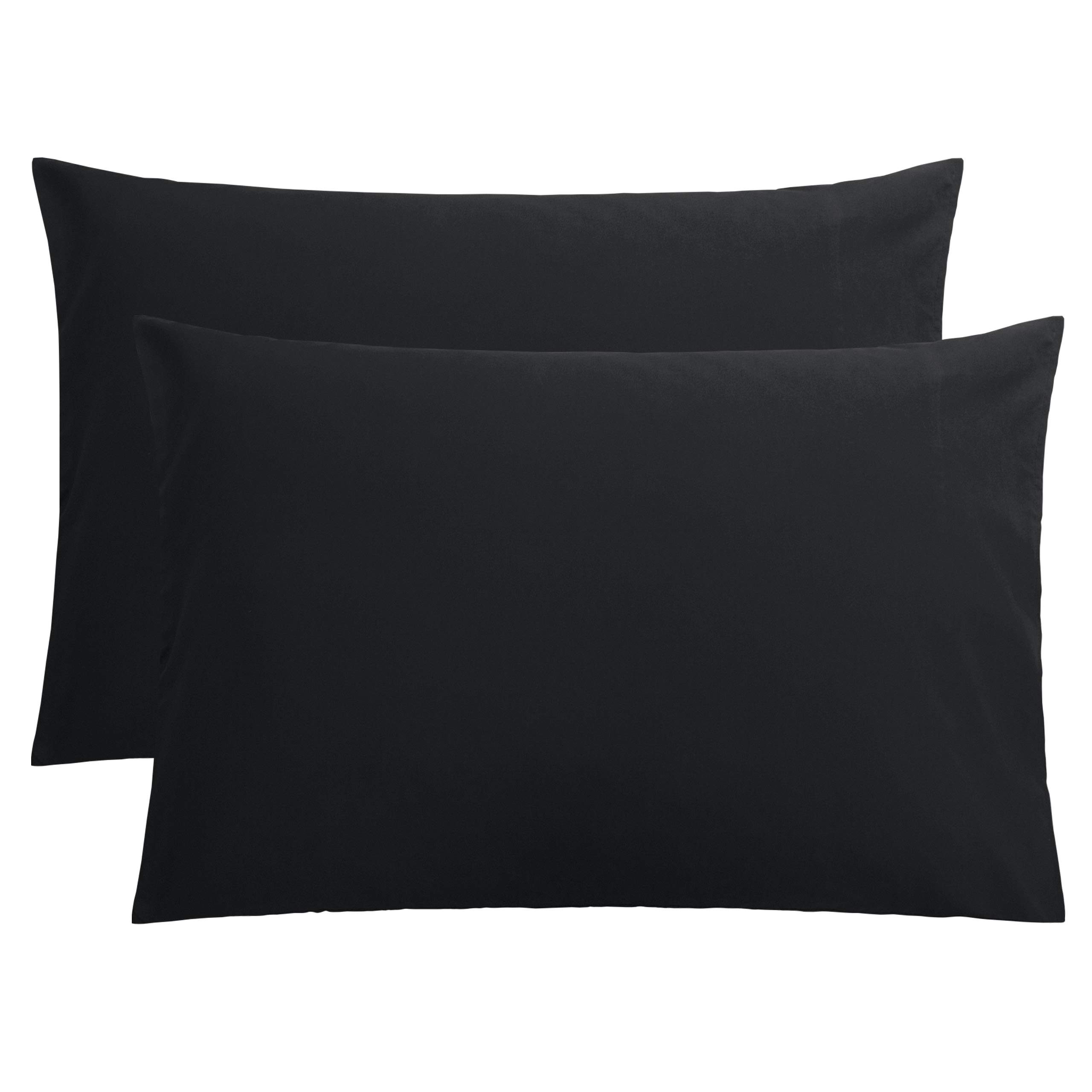 Fundas De Almohada Flxxie Microfiber Queen De 20 X 30 Cm, Color Negro (paquete De 2) - Venta Internacional.