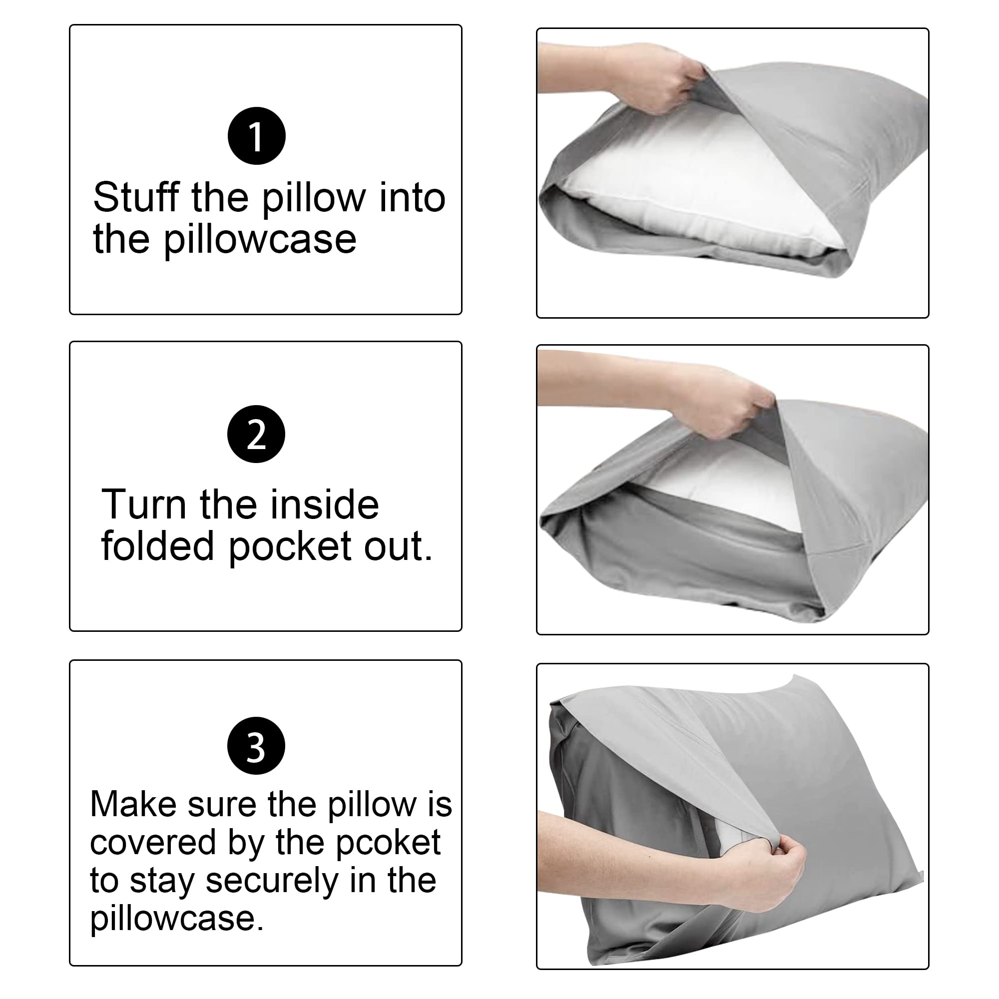 Foto 6 | Fundas De Almohada Flxxie Microfiber Queen De 20 X 30 Cm, Color Negro (paquete De 2) - Venta Internacional.