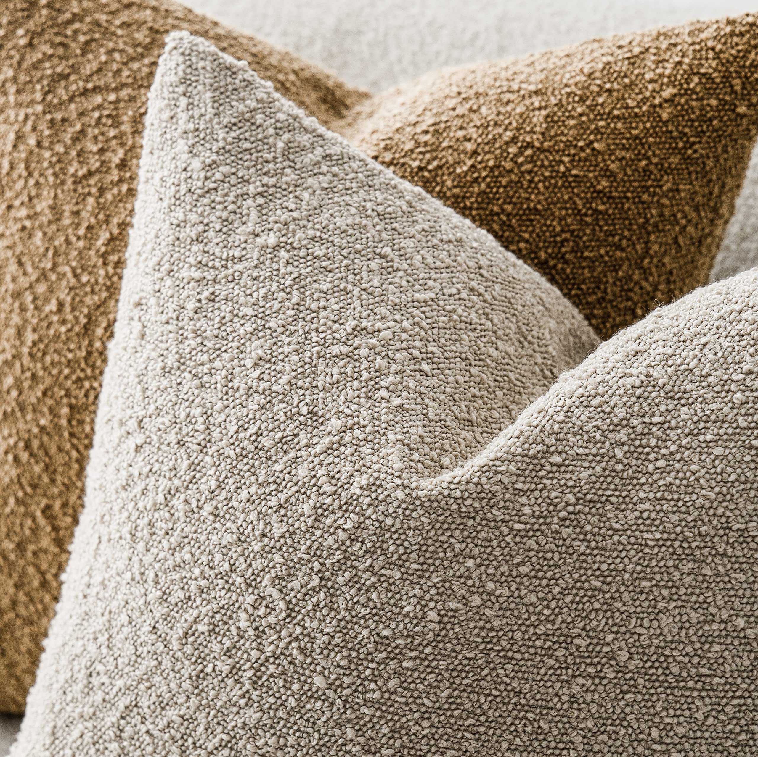 Foto 5 pulgar | Funda De Almohada Foindtower Textured Boucle Oatmeal, 45 X 45 Cm (2-p) - Venta Internacional.