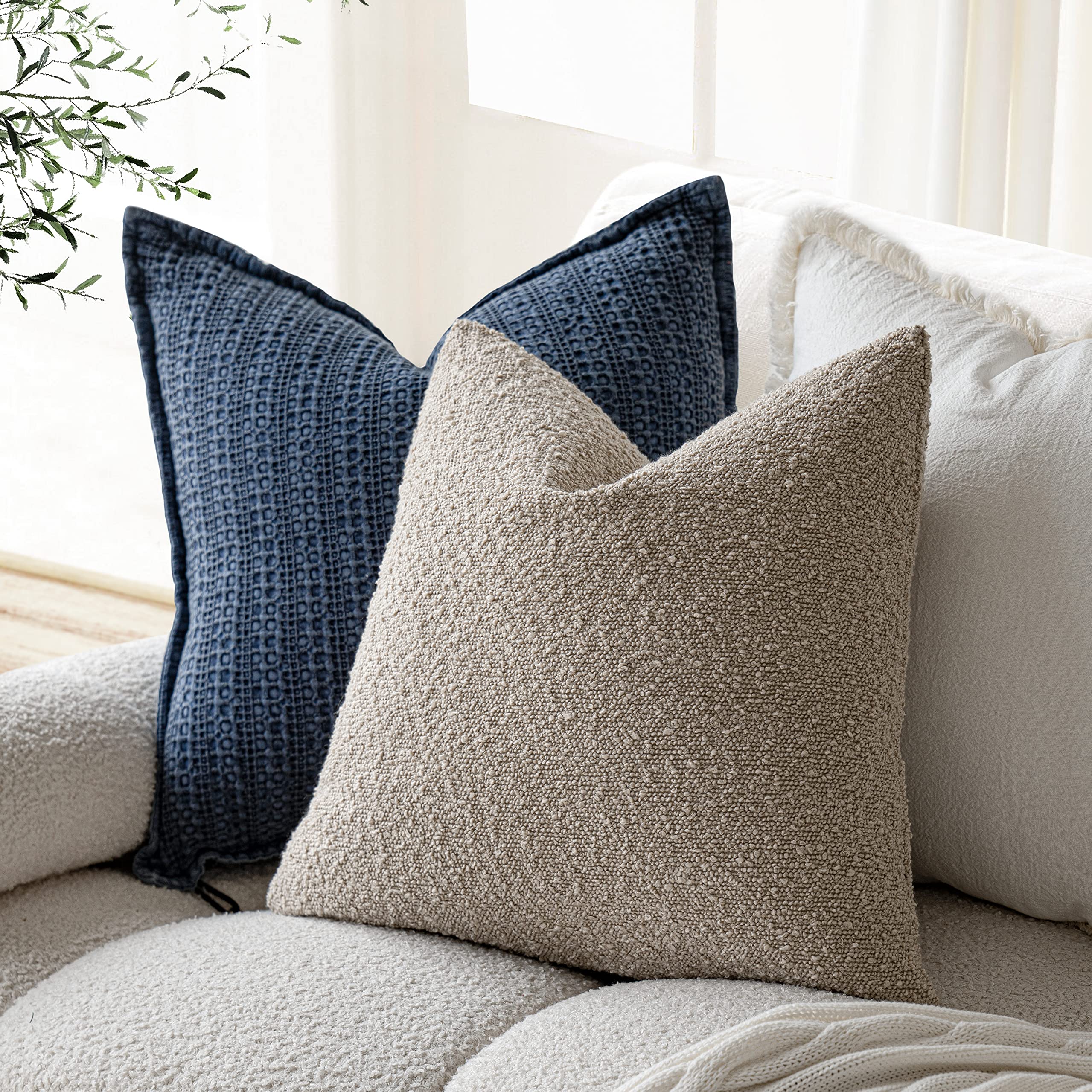 Foto 6 pulgar | Funda De Almohada Foindtower Textured Boucle Oatmeal, 45 X 45 Cm (2-p) - Venta Internacional.