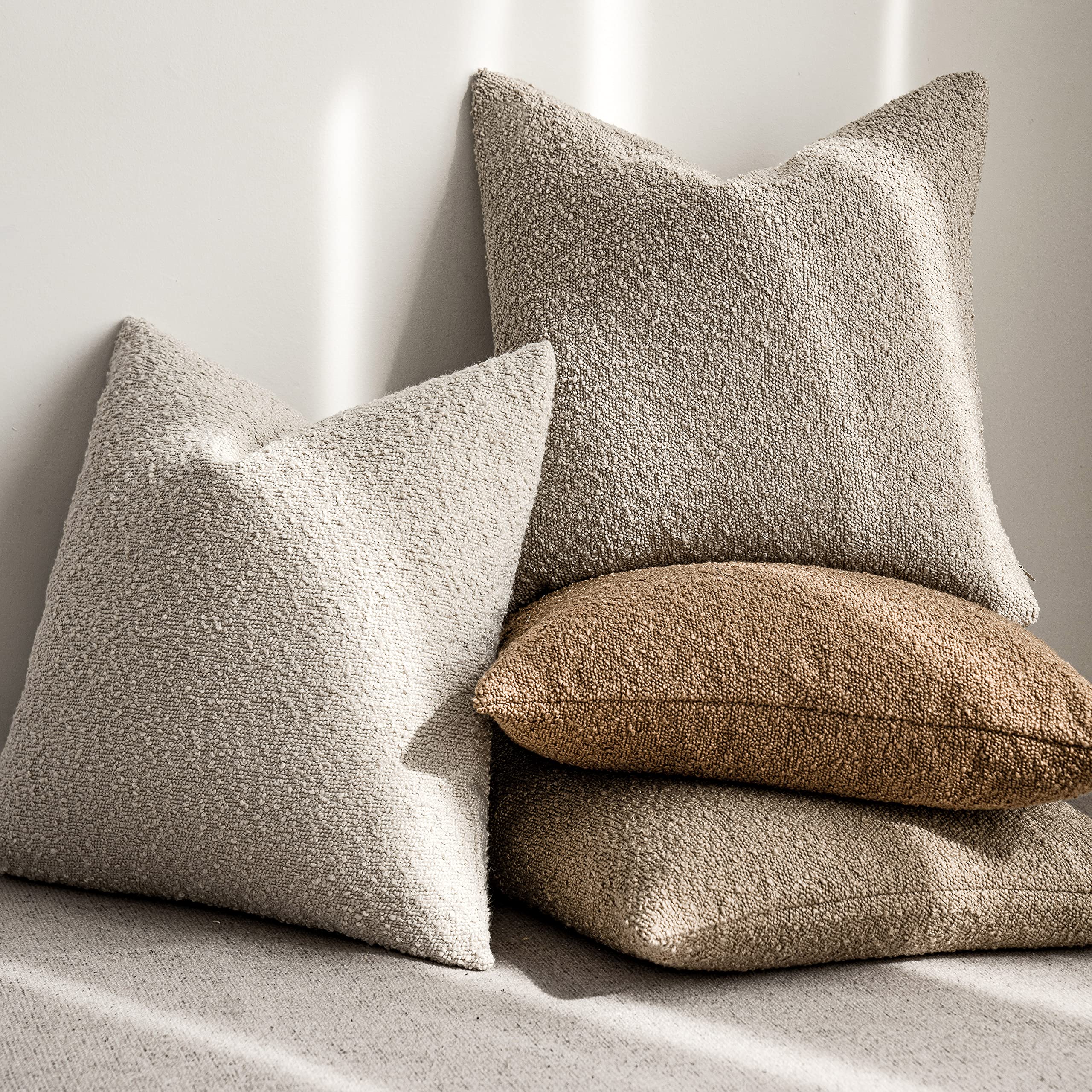 Foto 7 pulgar | Funda De Almohada Foindtower Textured Boucle Oatmeal, 45 X 45 Cm (2-p) - Venta Internacional.