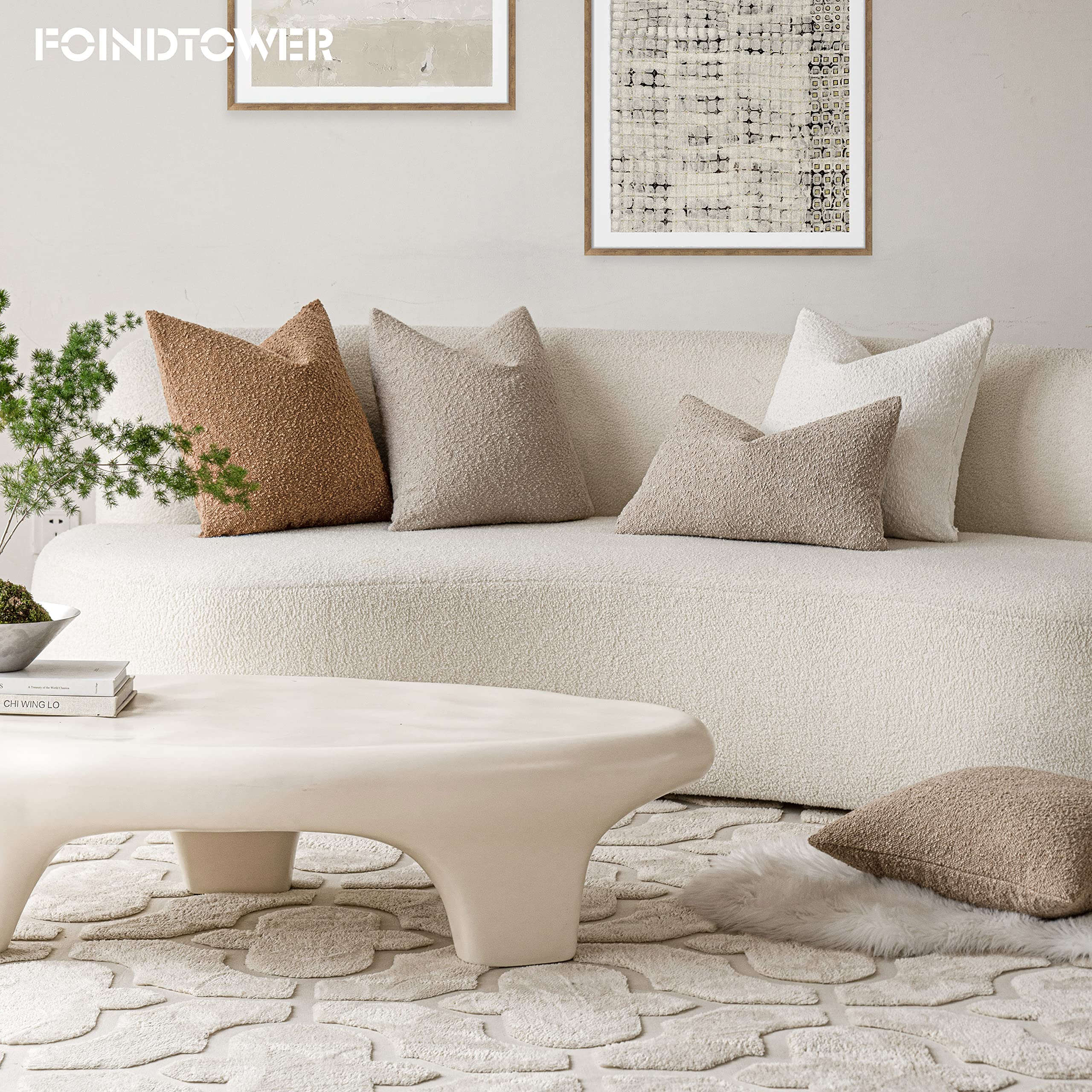 Foto 8 pulgar | Funda De Almohada Foindtower Textured Boucle Oatmeal, 45 X 45 Cm (2-p) - Venta Internacional.