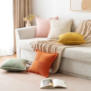 Foto 4 | Juego De 2 Fundas De Almohada Miulee De Pana Para Empalmar, Color Beige, 45 X 45 Cm - Venta Internacional.