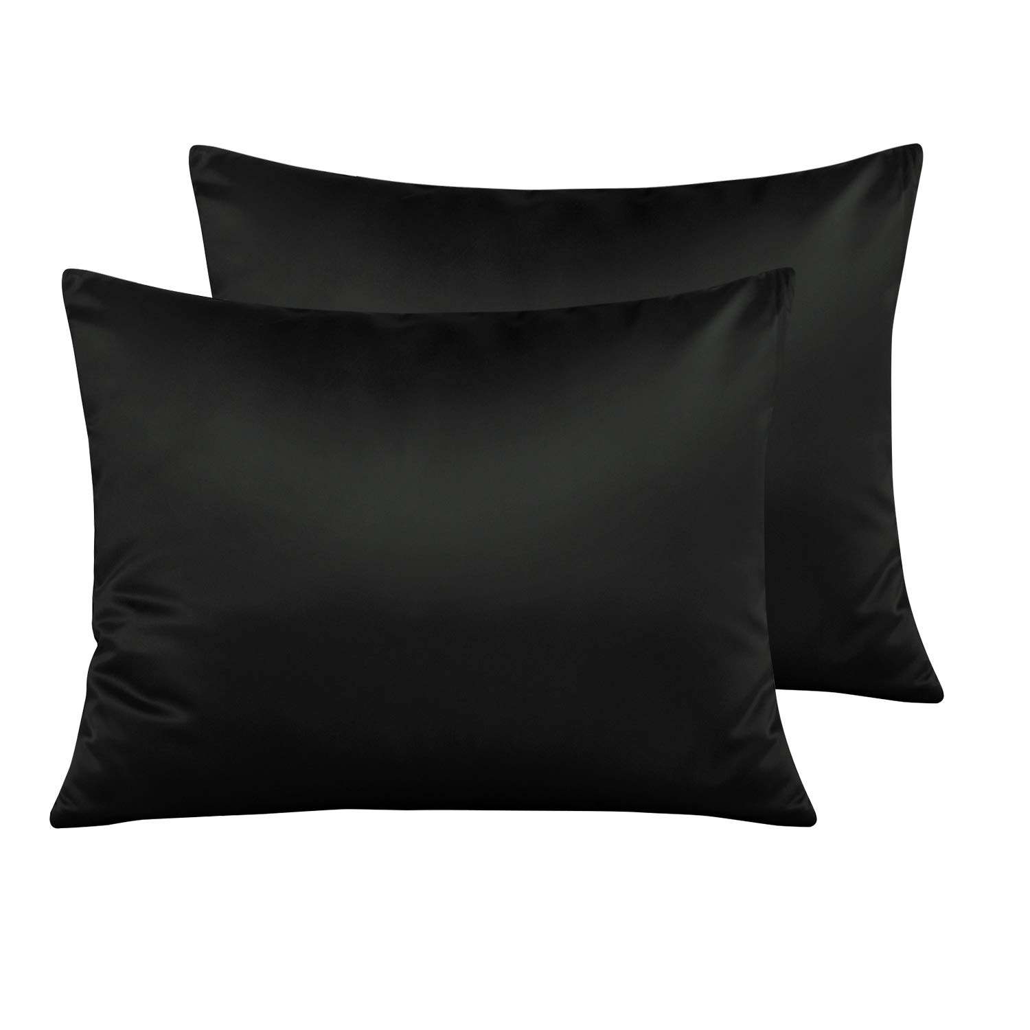 Fundas De Almohada Ntbay Satinadas Para Cabello Y Piel, 20 X 26 Pulgadas, Negras - Venta Internacional.