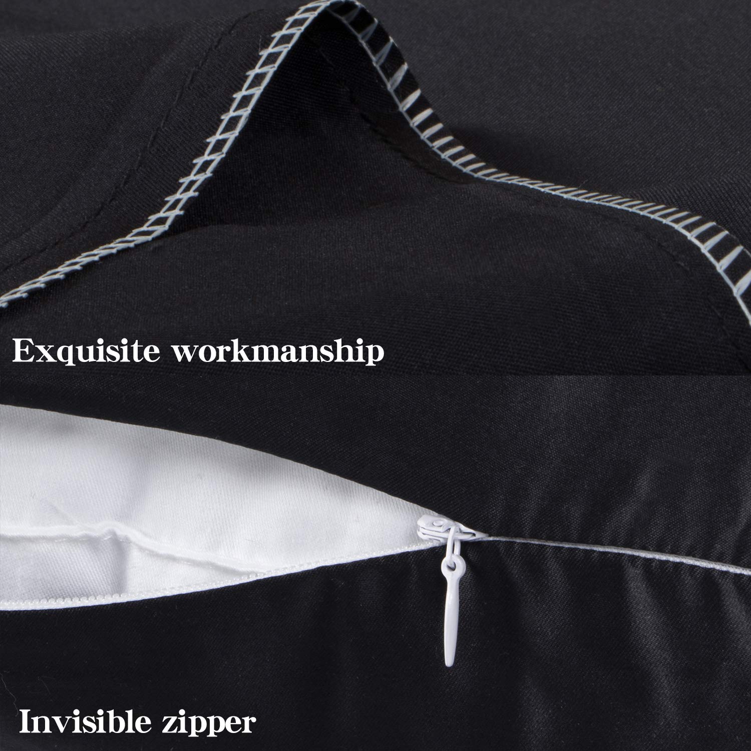 Foto 4 pulgar | Fundas De Almohada Ntbay Satinadas Para Cabello Y Piel, 20 X 26 Pulgadas, Negras - Venta Internacional.