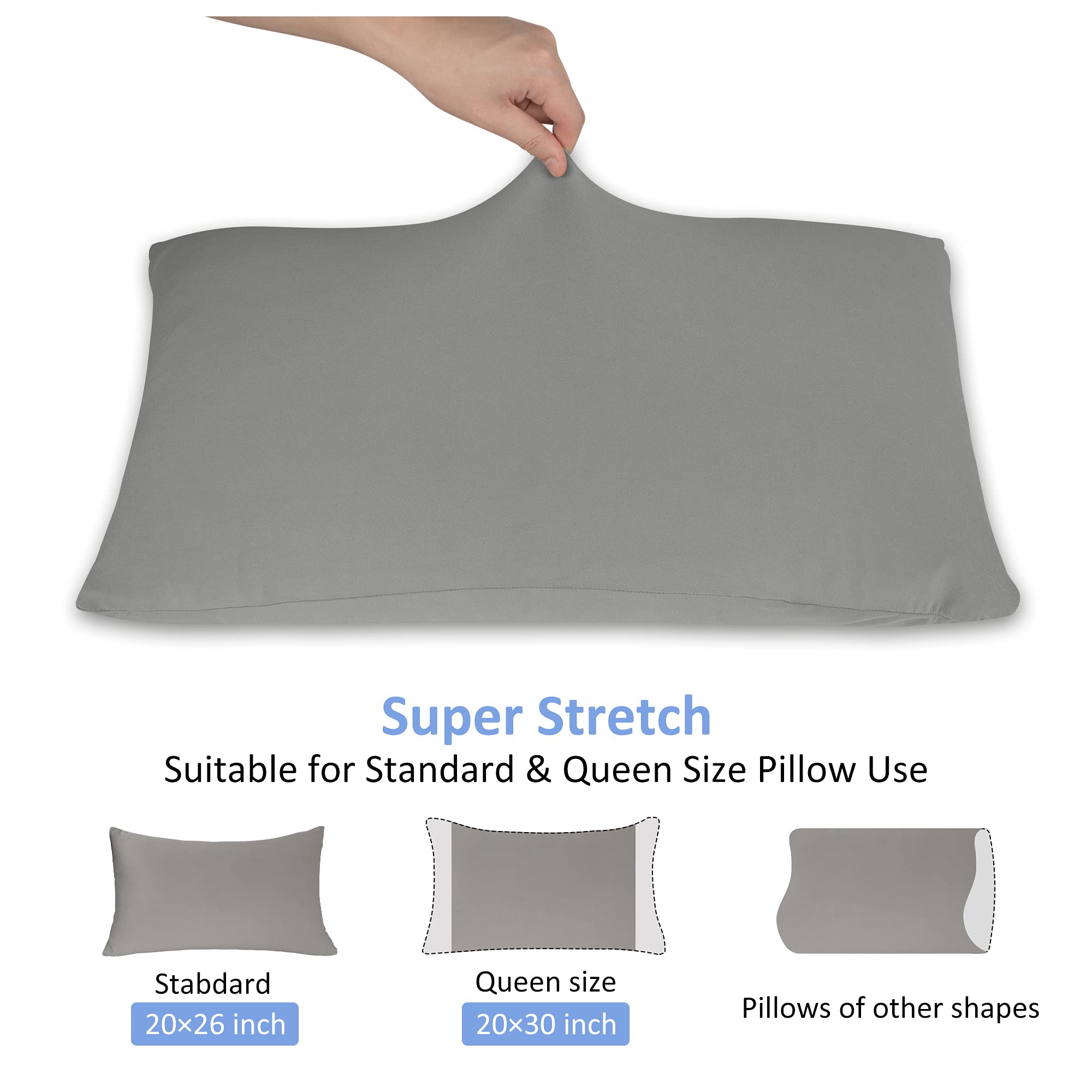 Foto 4 pulgar | Fundas De Almohada N&y Home Jersey Knit Standard/queen Grey Set 2 - Venta Internacional.