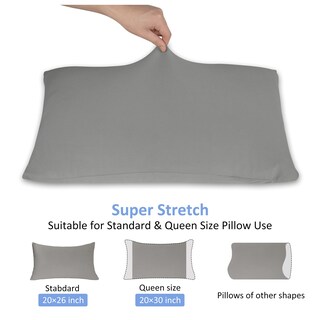 Foto 3 | Fundas De Almohada N&y Home Jersey Knit Standard/queen Grey Set 2 - Venta Internacional.