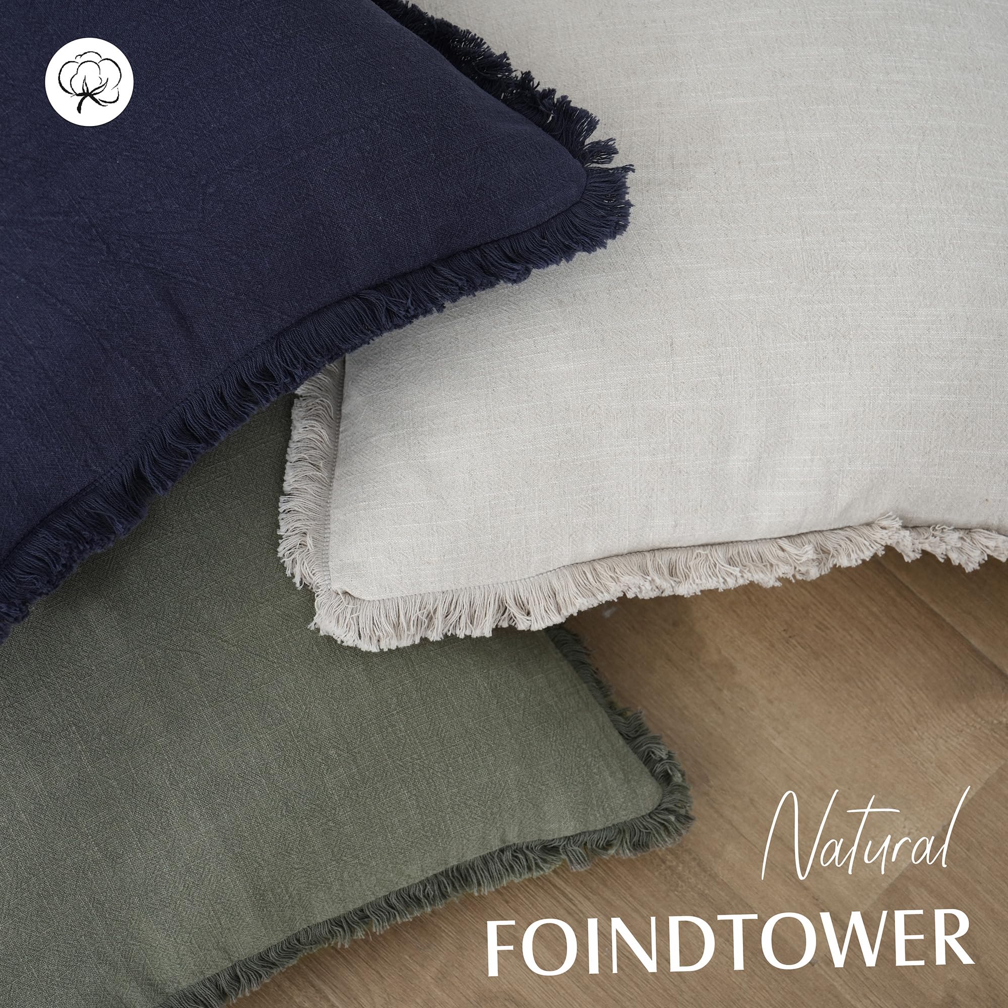 Foto 5 pulgar | Fundas De Cojín Decorativas Foindtower De Lino Con Flecos, 2 Unidades - Venta Internacional.