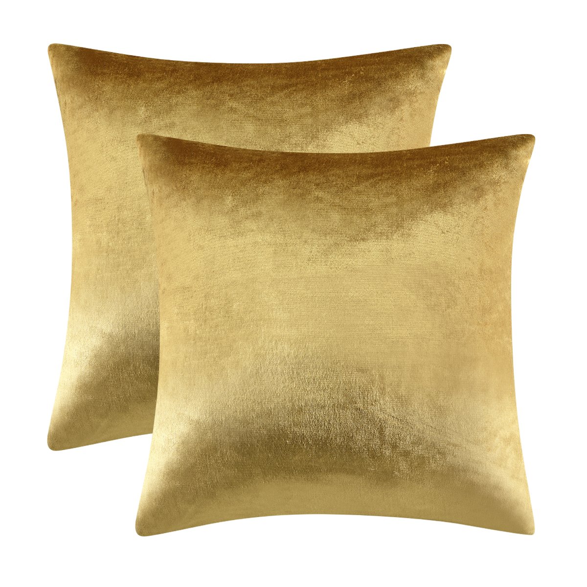 Fundas De Almohada Gigizaza De Terciopelo Dorado De 45 X 45 Cm, Paquete De 2 - Venta Internacional.