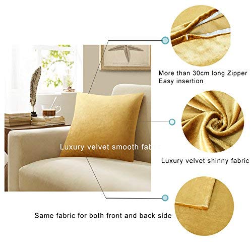 Foto 3 pulgar | Fundas De Almohada Gigizaza De Terciopelo Dorado De 45 X 45 Cm, Paquete De 2 - Venta Internacional.