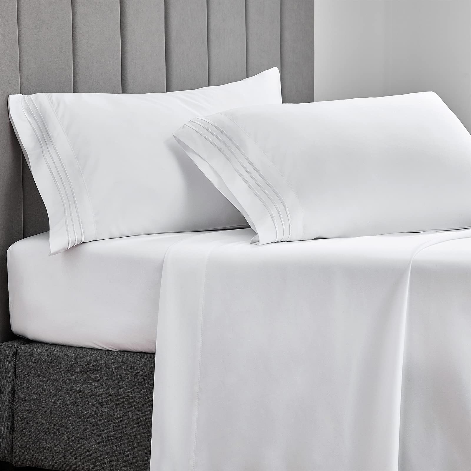 Foto 4 pulgar | Fundas De Almohada Cozylux Serie 1800 De Microfibra Queen White X2 - Venta Internacional.