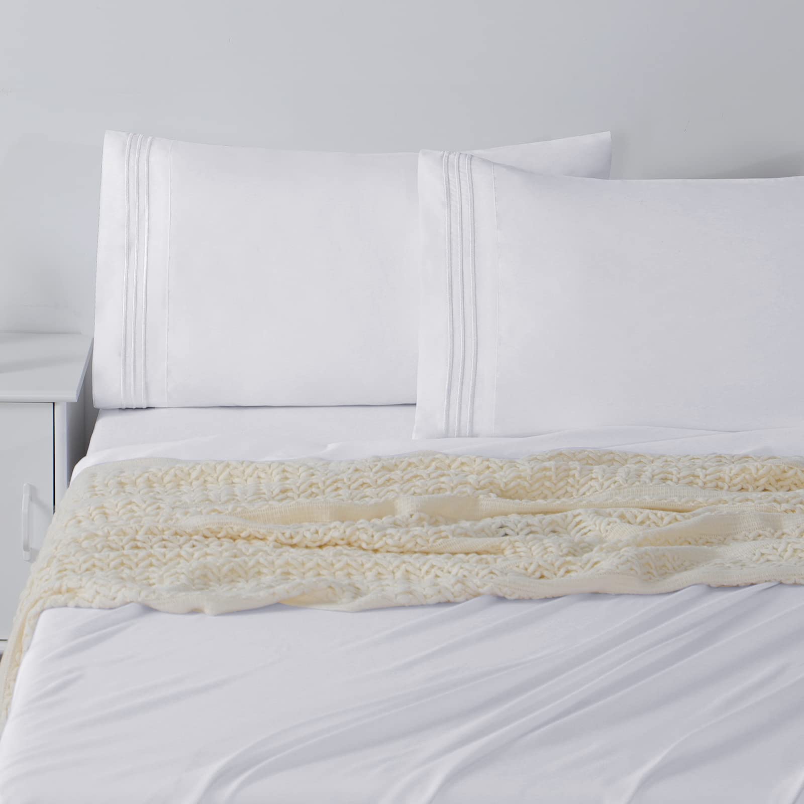 Foto 7 pulgar | Fundas De Almohada Cozylux Serie 1800 De Microfibra Queen White X2 - Venta Internacional.