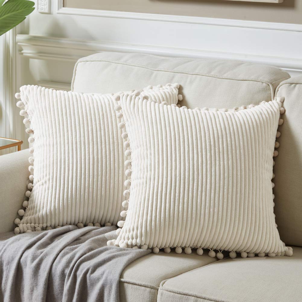 Foto 2 pulgar | Funda De Almohada Fancy Homi Boho Corduroy, 45 X 45 Cm, Color Crema, Paquete De  - Venta Internacional.